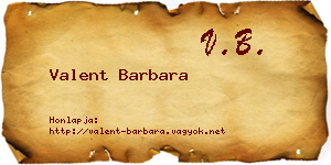 Valent Barbara névjegykártya
